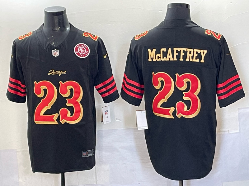Men San Francisco 49ers #23 McCaffrey black Limited Nike NFL 2025 Jersey 02